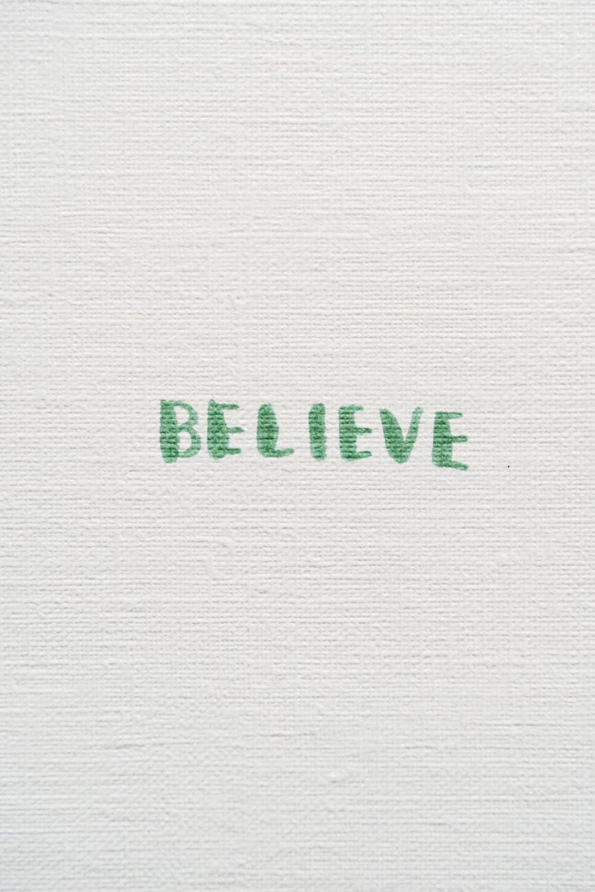 text on canvas Believe